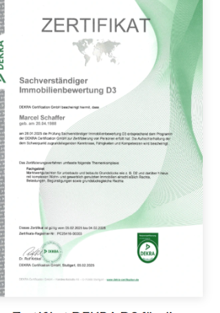 DEKRA D3 Zertifikat für komplexe Wohn- und gewerbliche Objekte